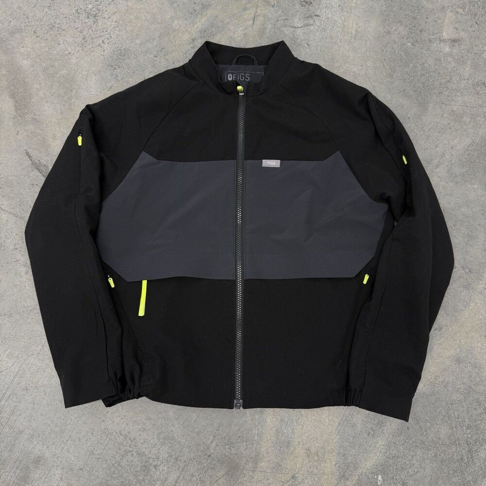 FIGS Technical Collection Full Zip Jacket Black G… - image 1